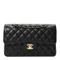 Caviar Quilted Small Double Flap Black