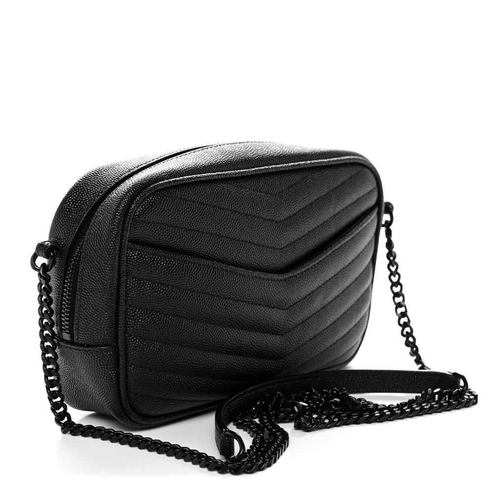 Grain De Poudre Matelasse Monochrome Monogram Mini Lou Camera Bag Black