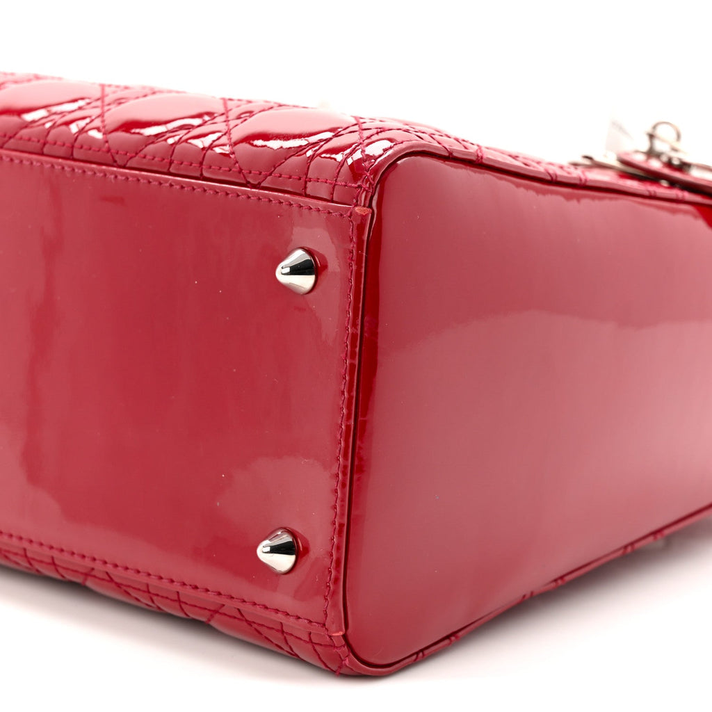 Patent Cannage Medium Lady Dior Red