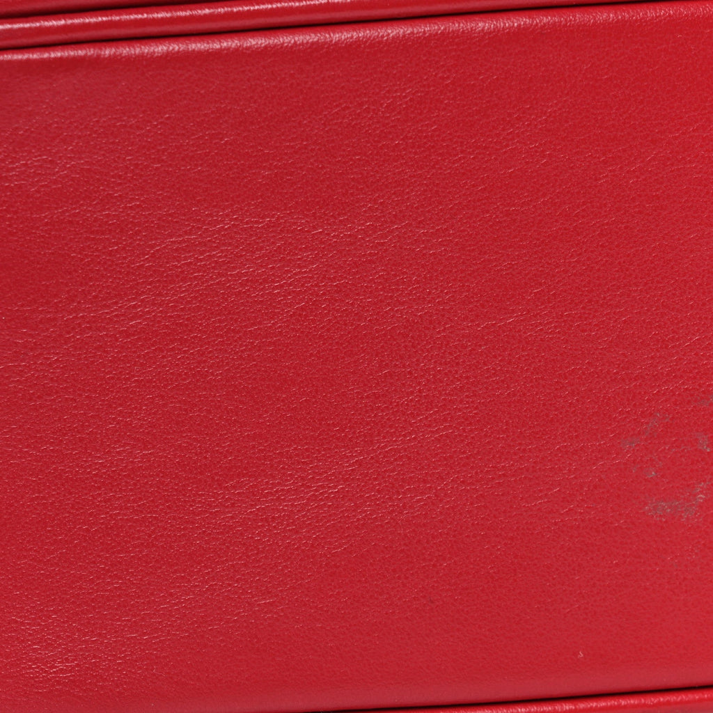 Calfskin Matelasse Sylvie Web Small GG Marmont Top Handle Shoulder Bag Hibiscus Red