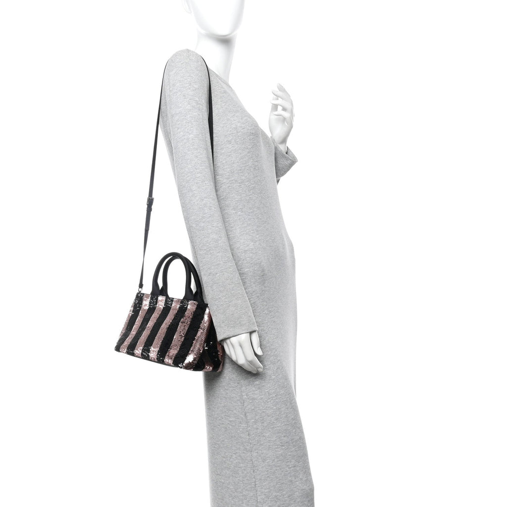 Sequin Broccato Tote Black Cipria