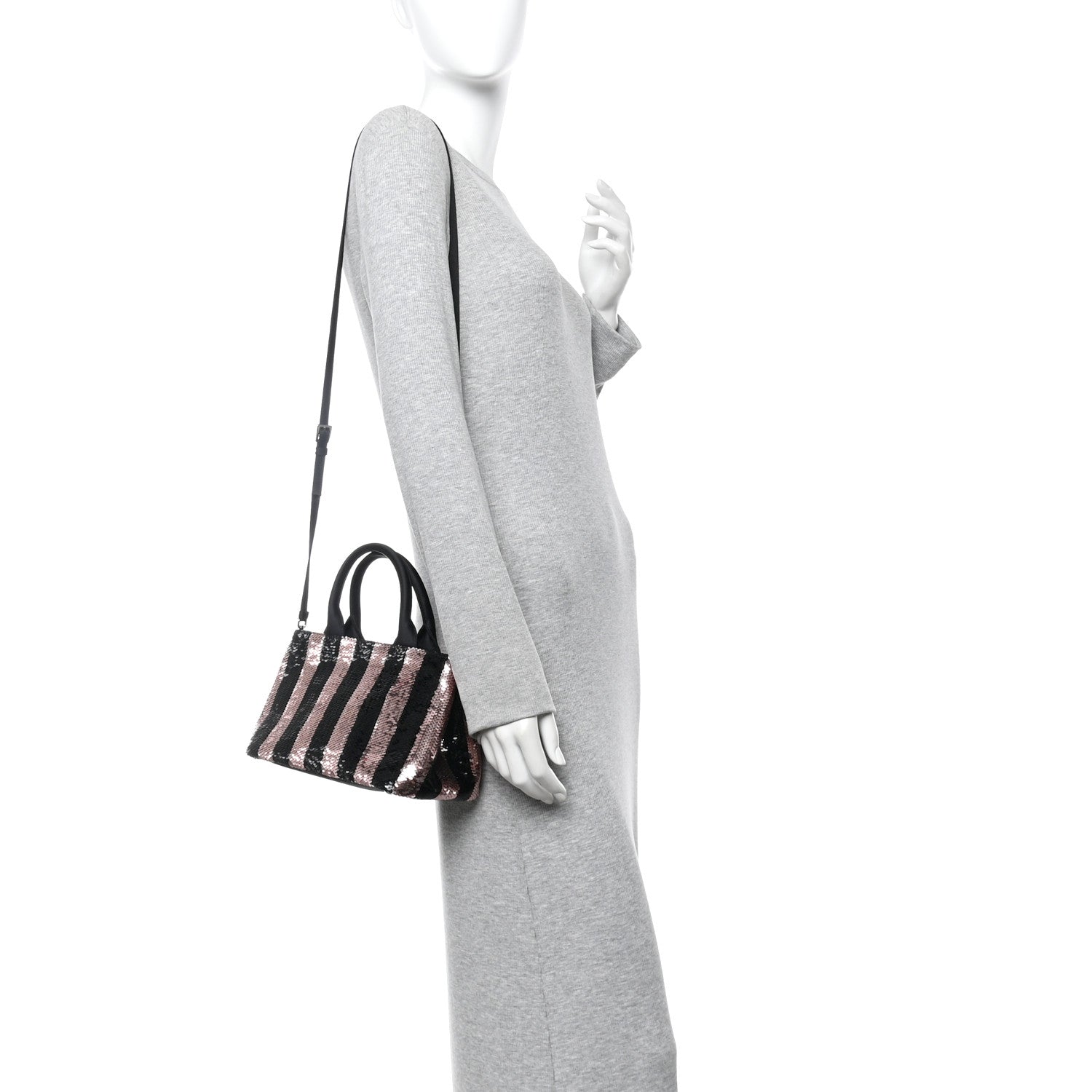 Sequin Broccato Tote Black Cipria
