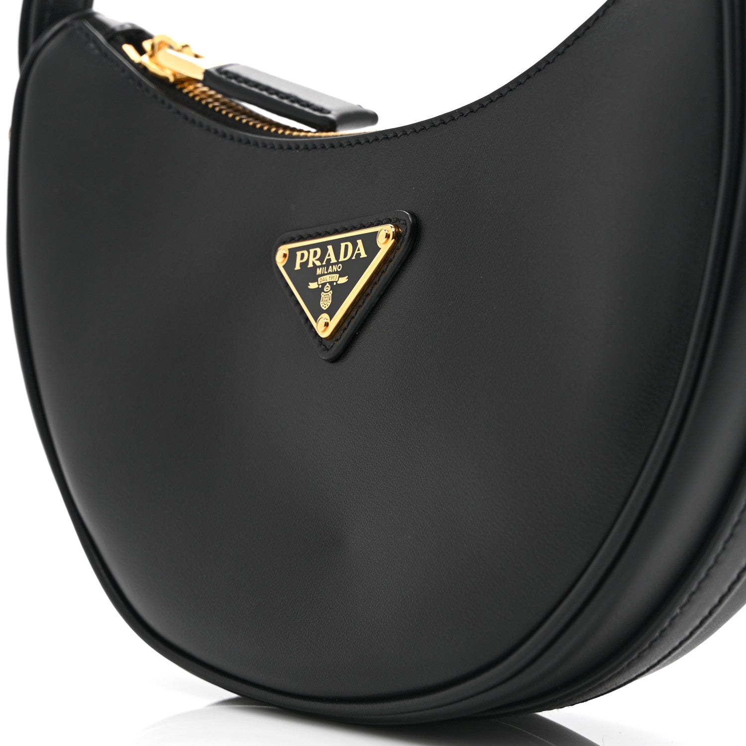 Soft Calfskin Mini Arque Shoulder Bag Black
