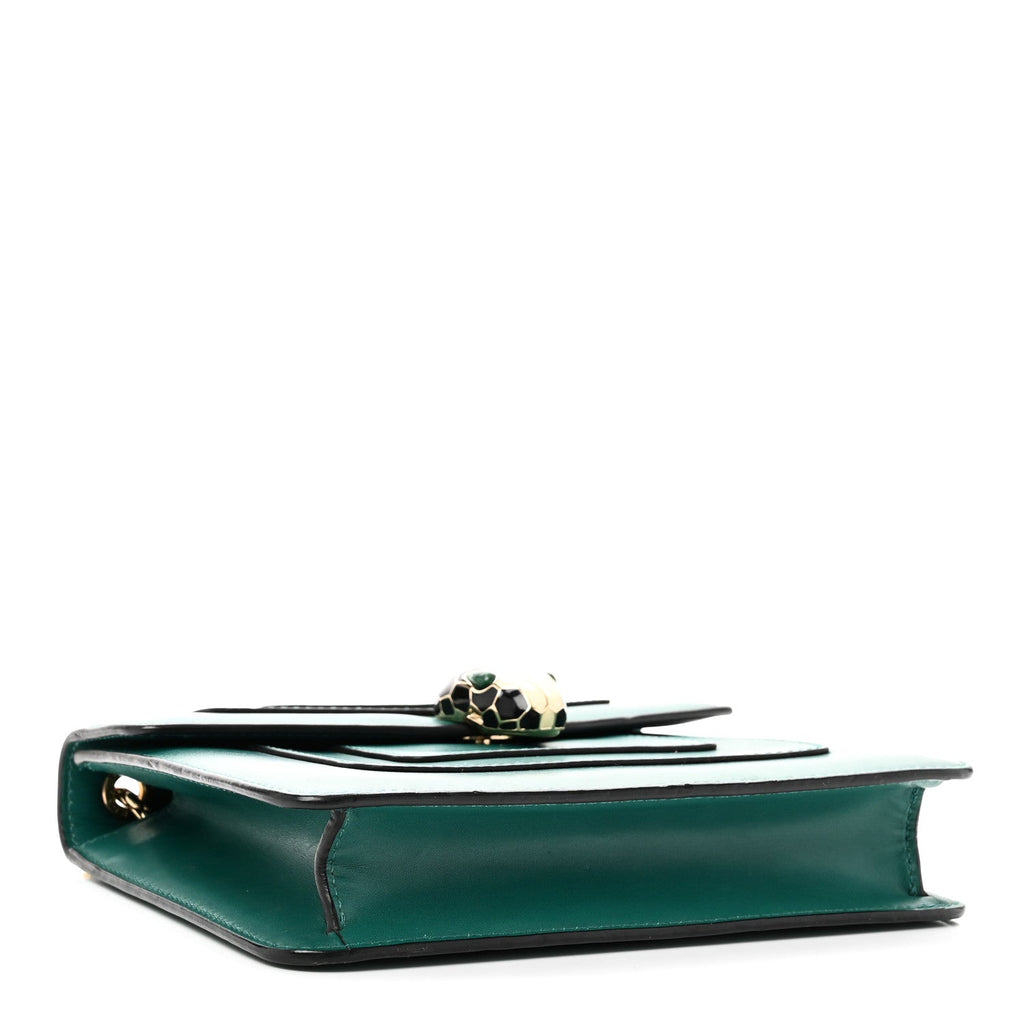 Calfskin Small Serpenti Forever Snake Strap Crossbody Bag Emerald Green