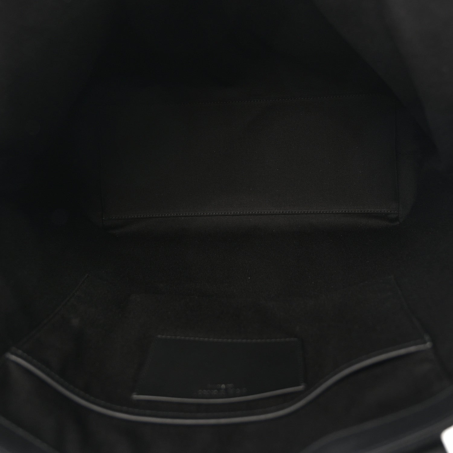 Canvas Calfskin T-Bar Shopping Bag Black