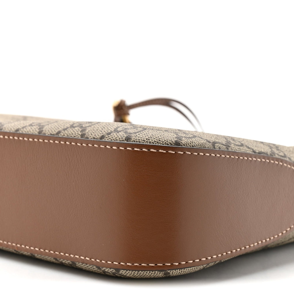 GG Supreme Monogram Medium Padlock Shoulder Bag Beige Ebony Brown Sugar
