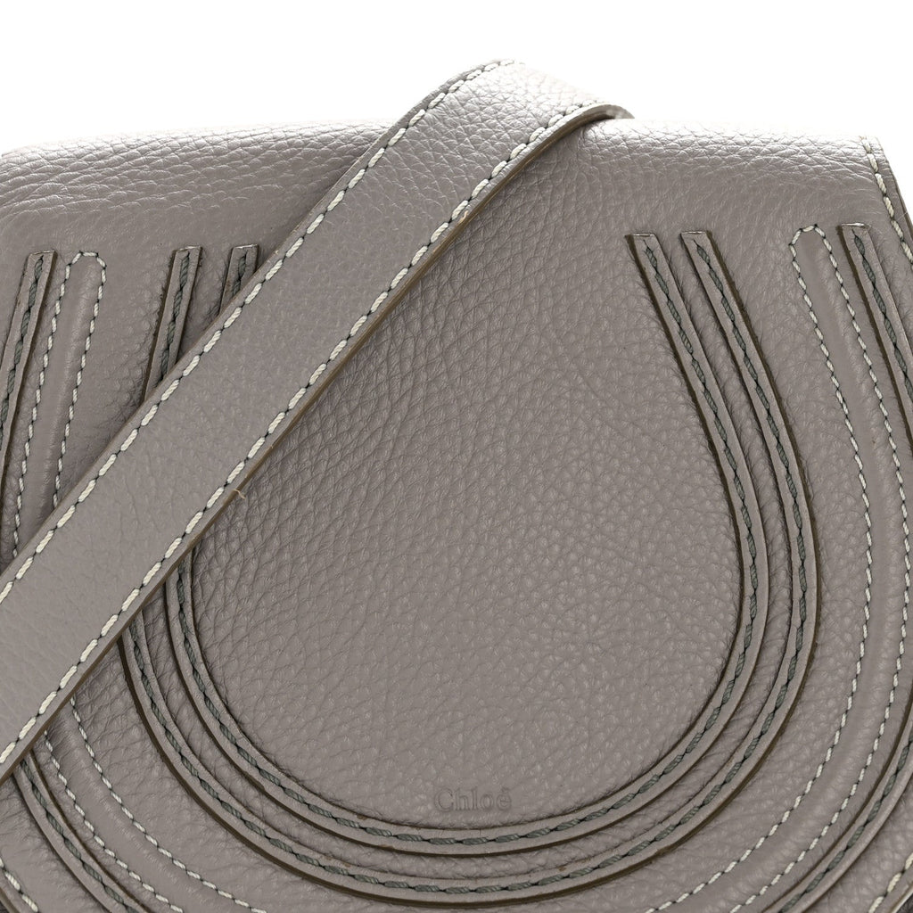 Calfskin Mini Marcie Round Crossbody Bag Cashmere Grey