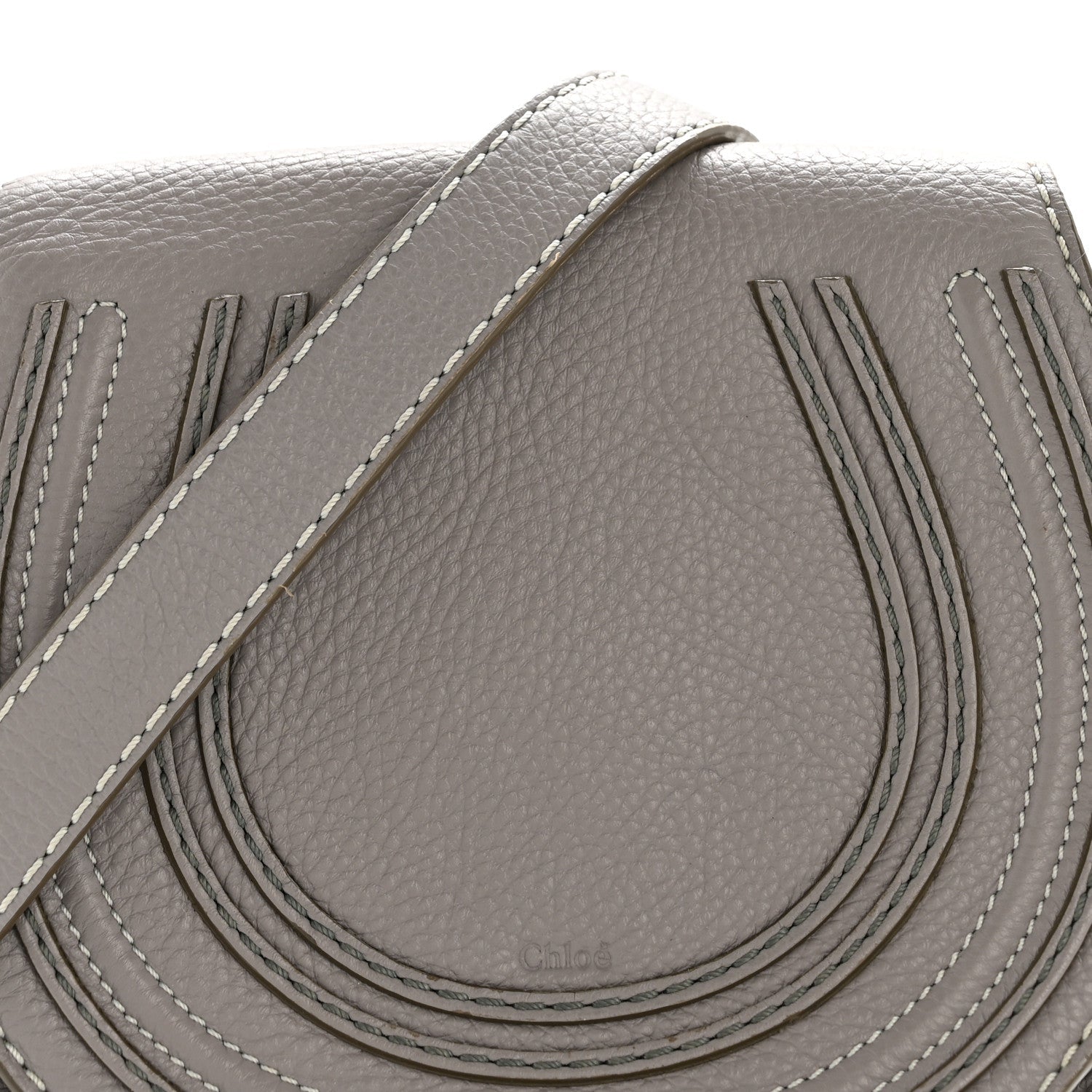 Calfskin Mini Marcie Round Crossbody Bag Cashmere Grey