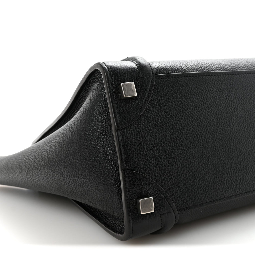 Drummed Calfskin Micro Luggage Black