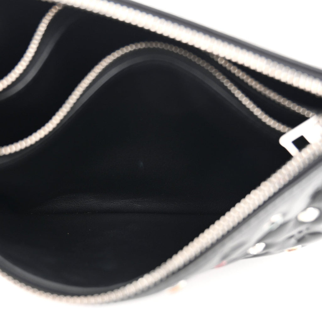 Lambskin Monogram Crystal Embossed Embellished Coussin BB Black