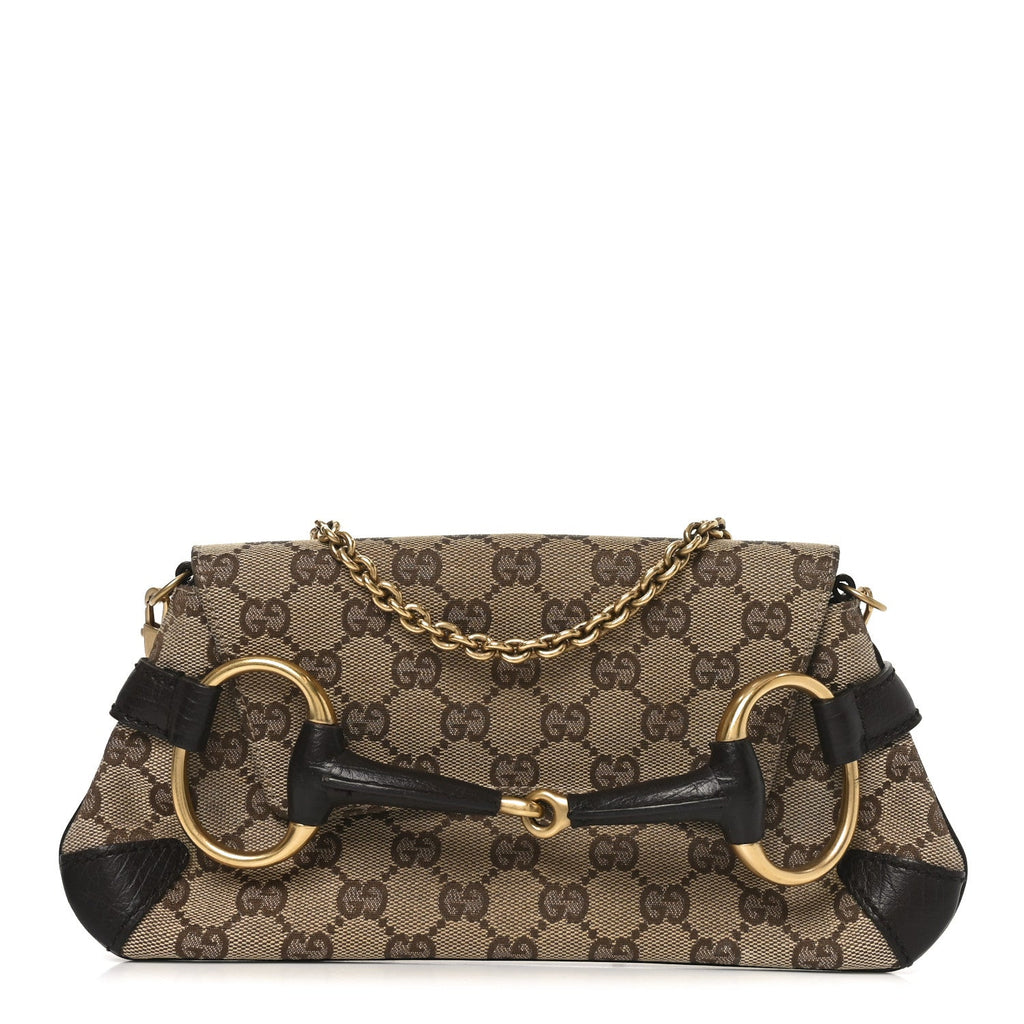 Monogram Horsebit Clutch Dark Brown