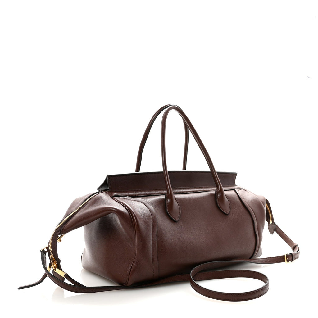 Supple Shiny Lambskin Medium New Luggage Brick