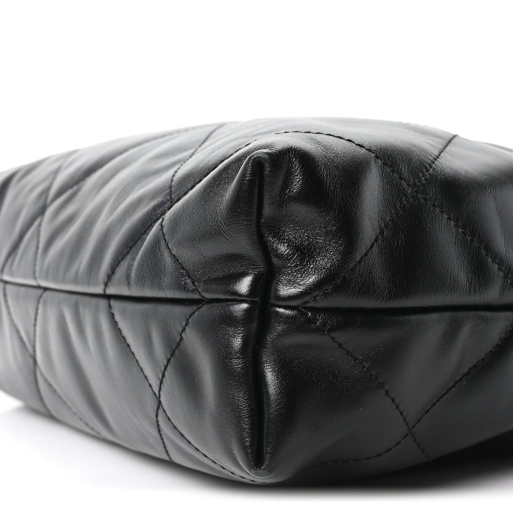 Shiny Calfskin Quilted Small Chanel 22 Black
