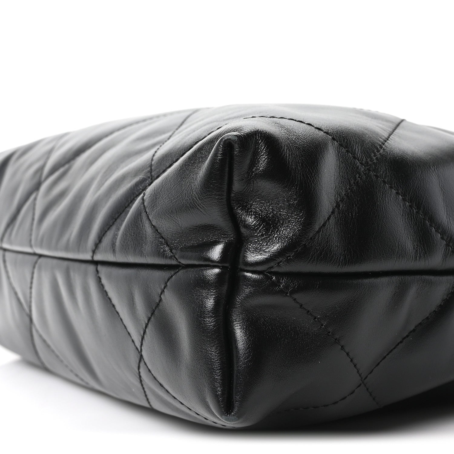 Shiny Calfskin Quilted Small Chanel 22 Black