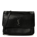 Grained Lambskin Monogram Large Niki Chain Satchel Black