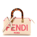 Canvas Vitello King Plexiglass Logo Embroidered Mini By The Way Top Handle Boston Bag Grezzo Pink Dalia
