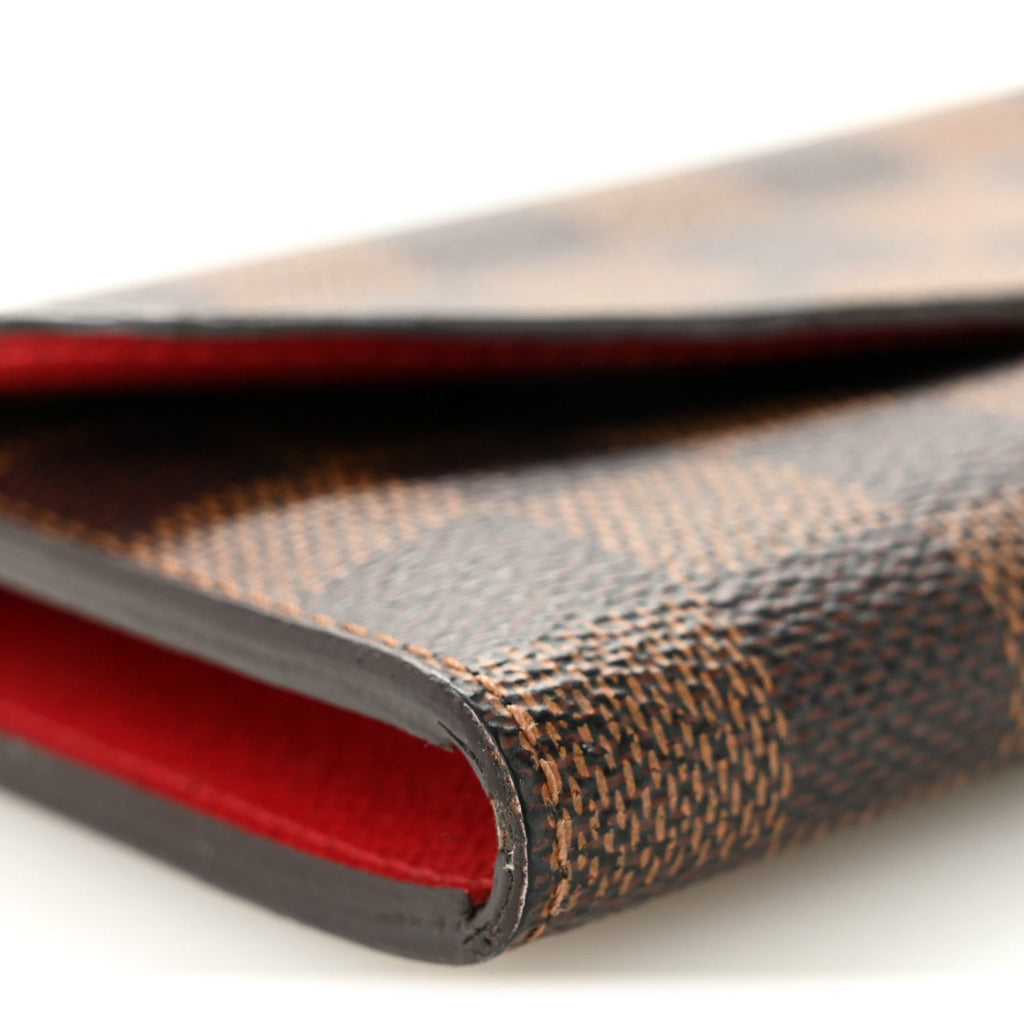 Damier Ebene Emilie Wallet Red