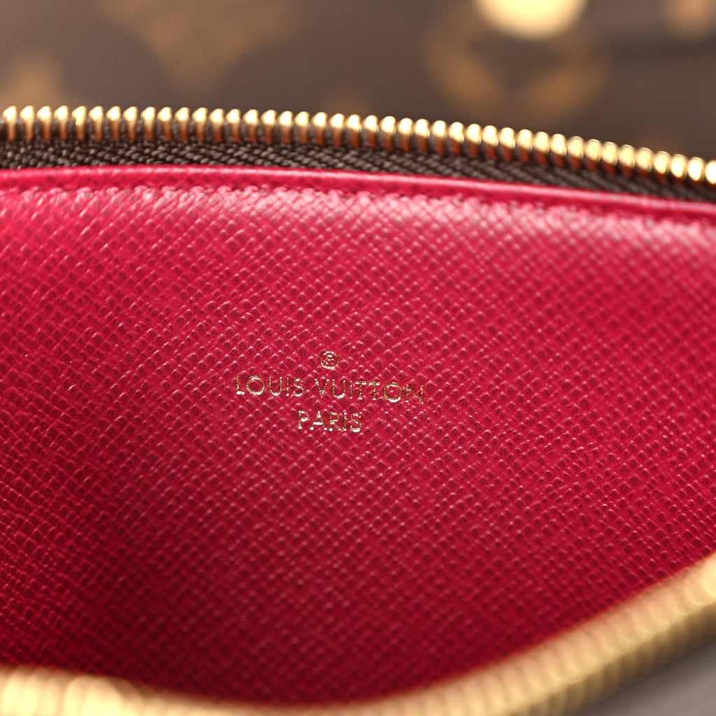 Monogram Pochette Felicie Chain Wallet Fuchsia