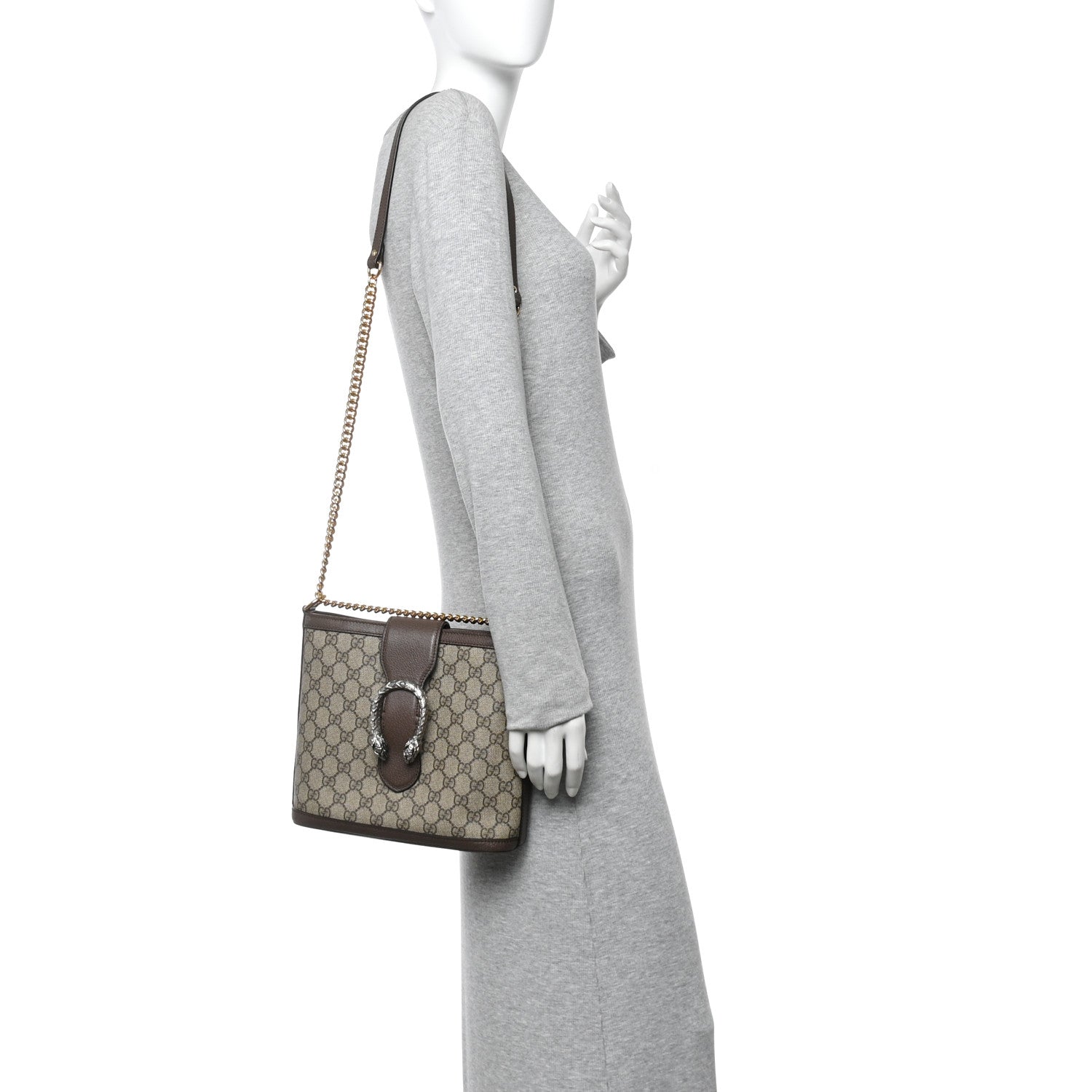GG Supreme Monogram Medium Dionysus Bucket Bag Beige New Acero
