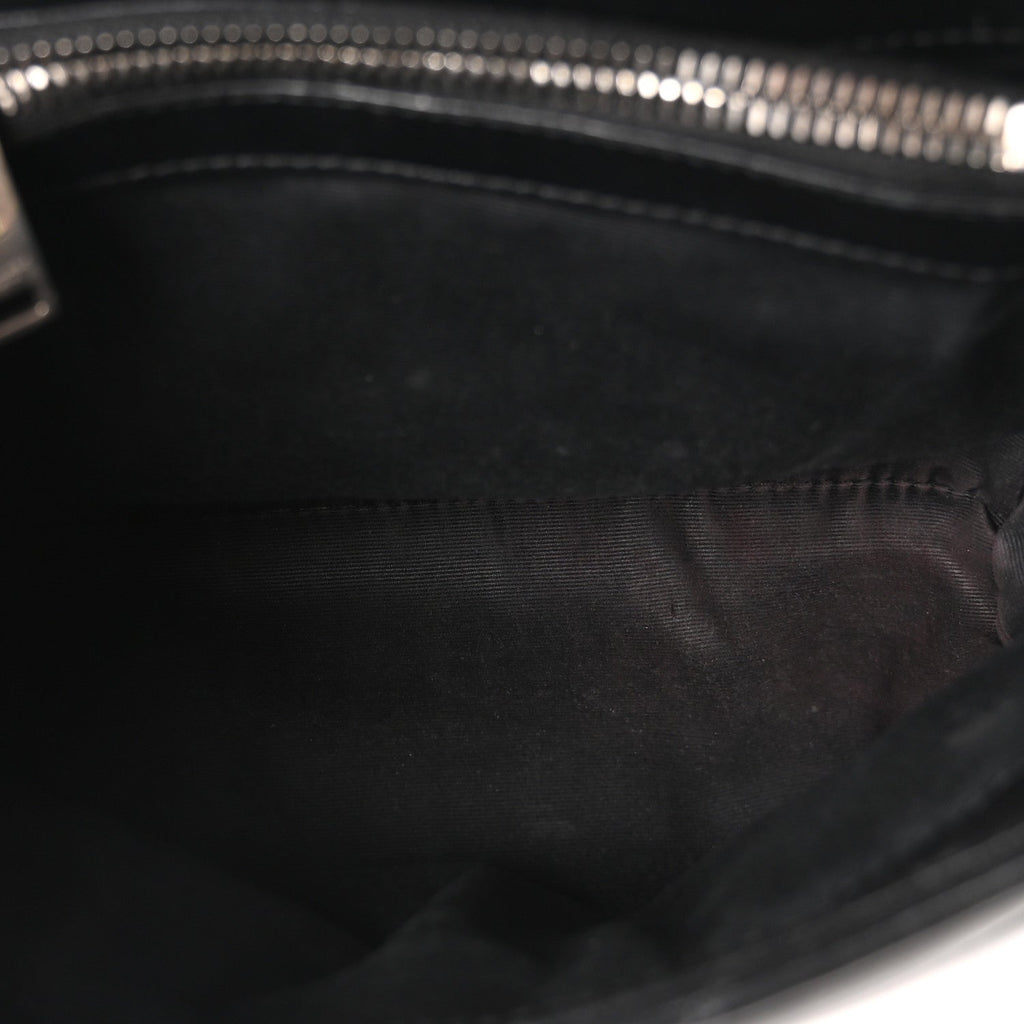Calfskin Y Quilted Monogram Small Loulou Chain Satchel Black