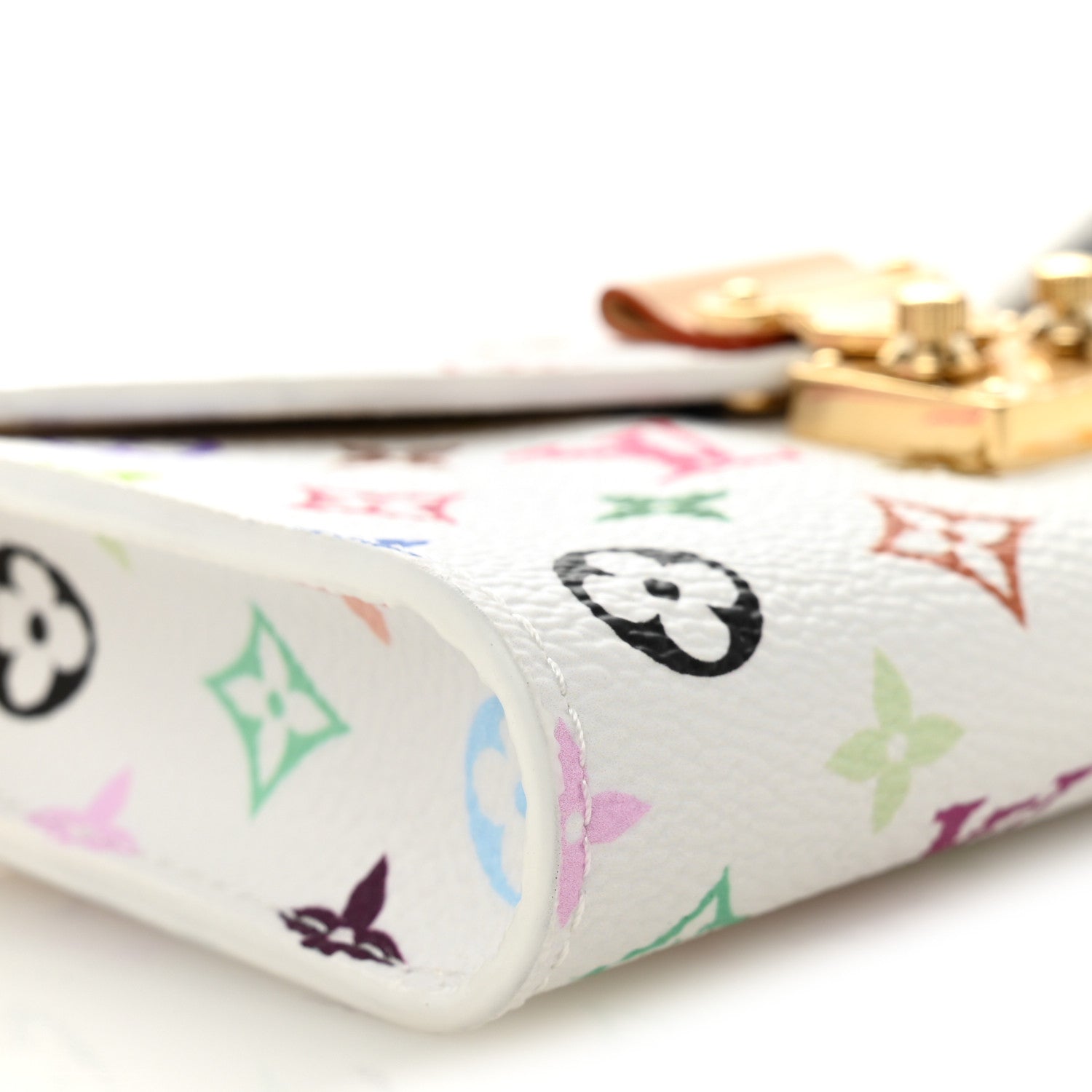 LV X TM Monogram Multicolor Pouch Metis Belt White