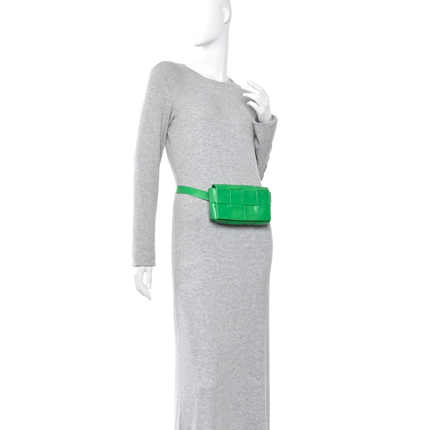 Paper Calfskin Intreccio Cassette Belt Bag Parakeet