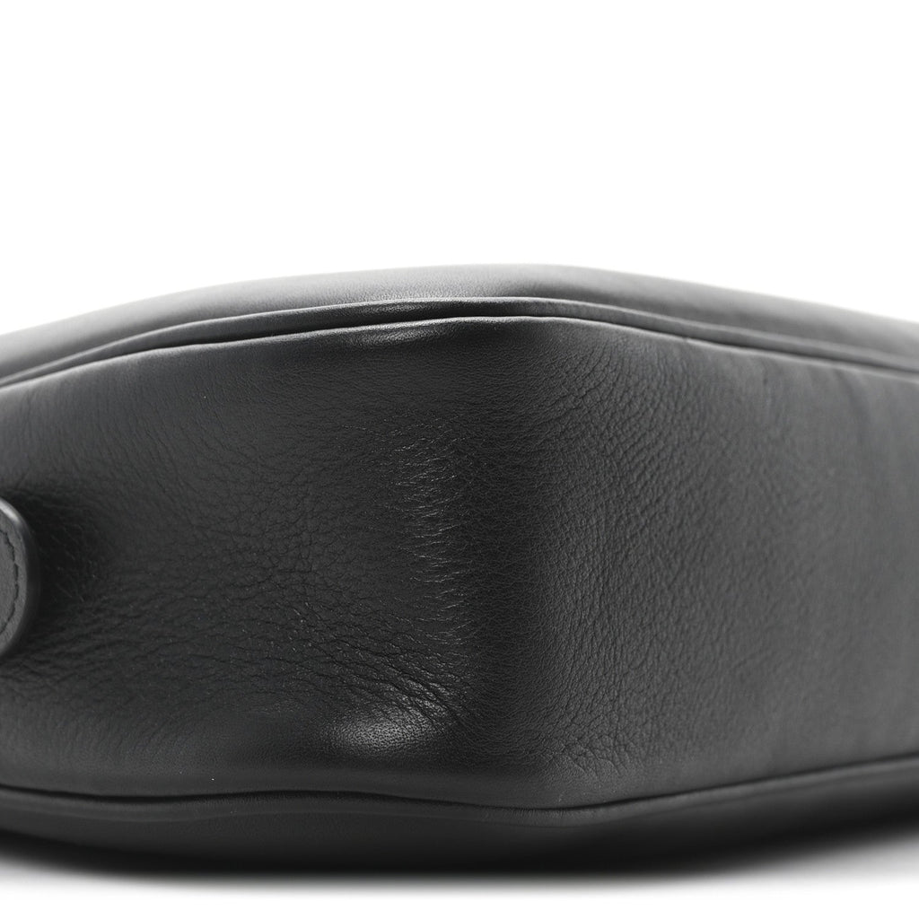 Calfskin Medium Emblem Shoulder Bag Black