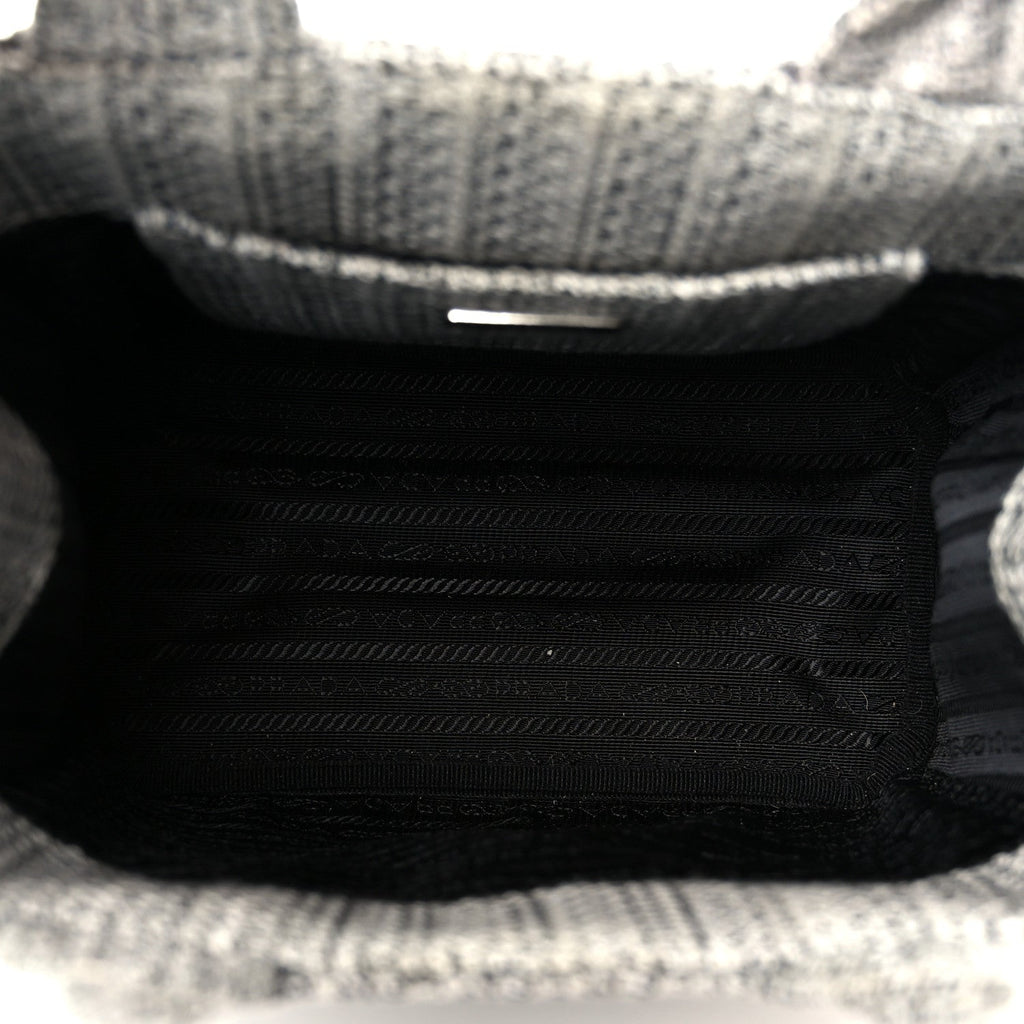 Jacquard Logo Ricamo Embroidered Small Tote Black Talco