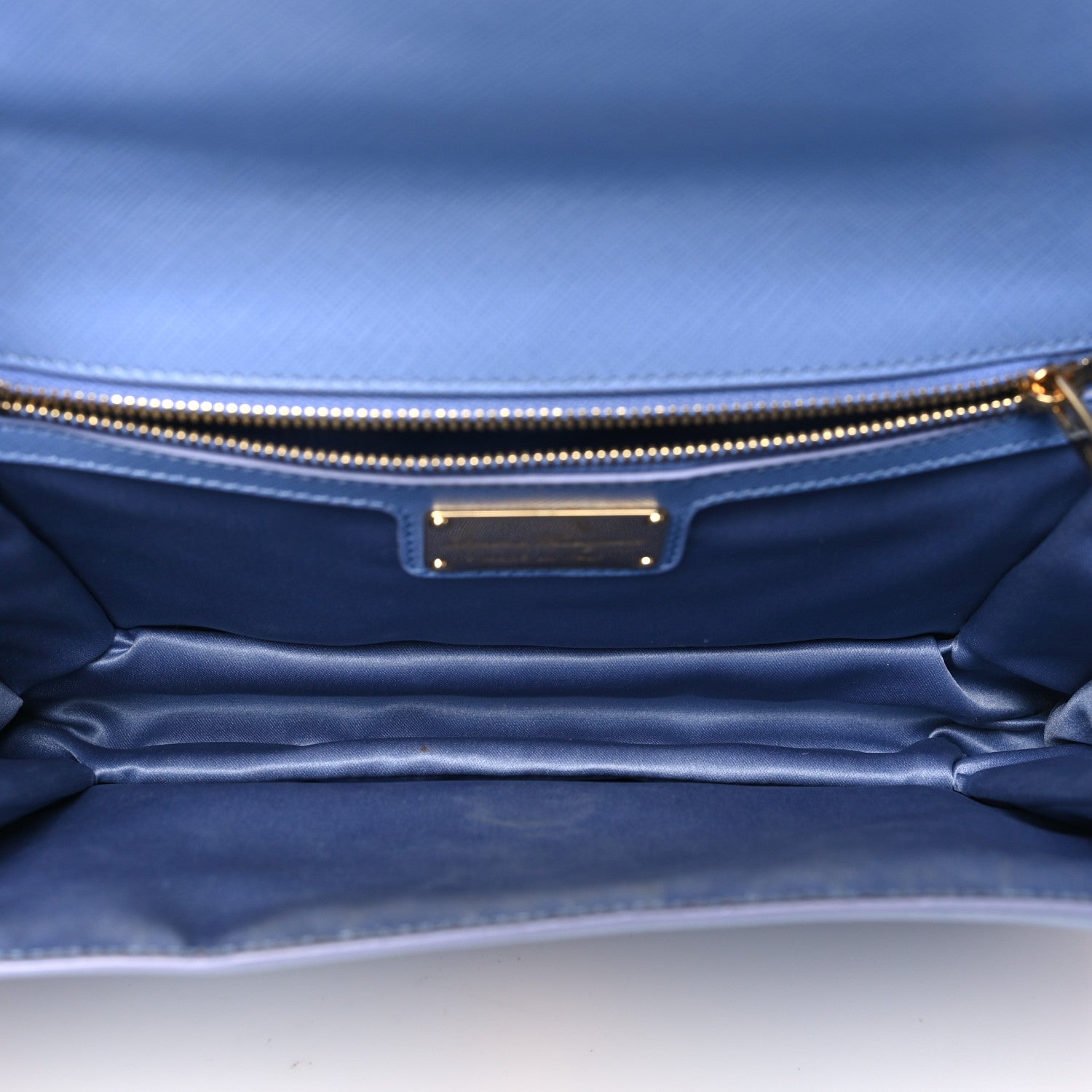 Hammered Calfskin Vara Bow Chain Crossbody Blue
