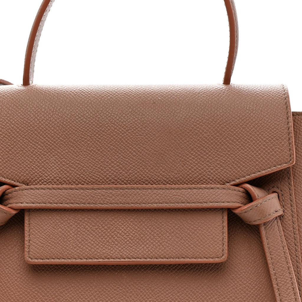 Grained Calfskin Nano Belt Bag Dark Pink