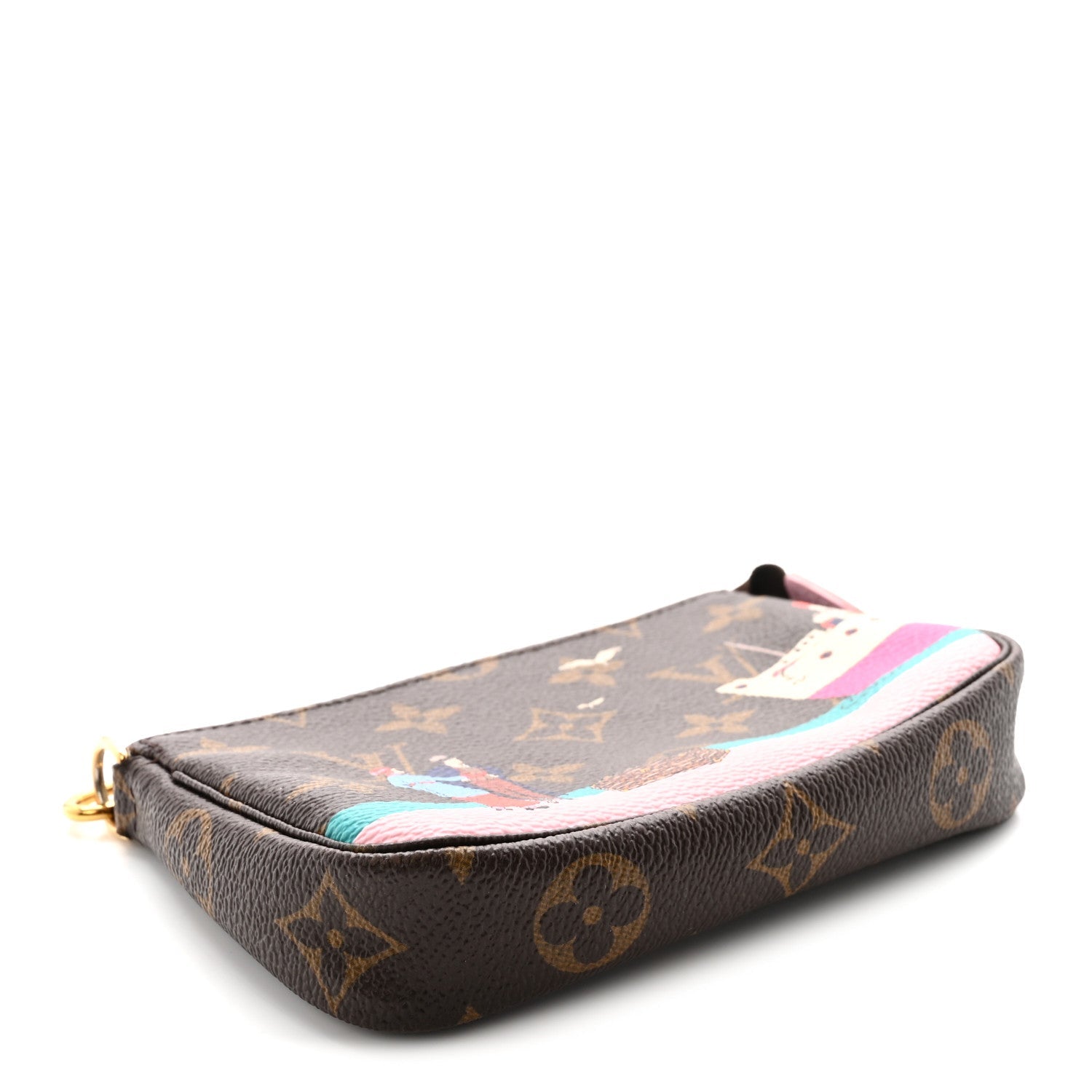 Monogram 2016 Christmas Animation Mini Pochette Accessories Rose Ballerine