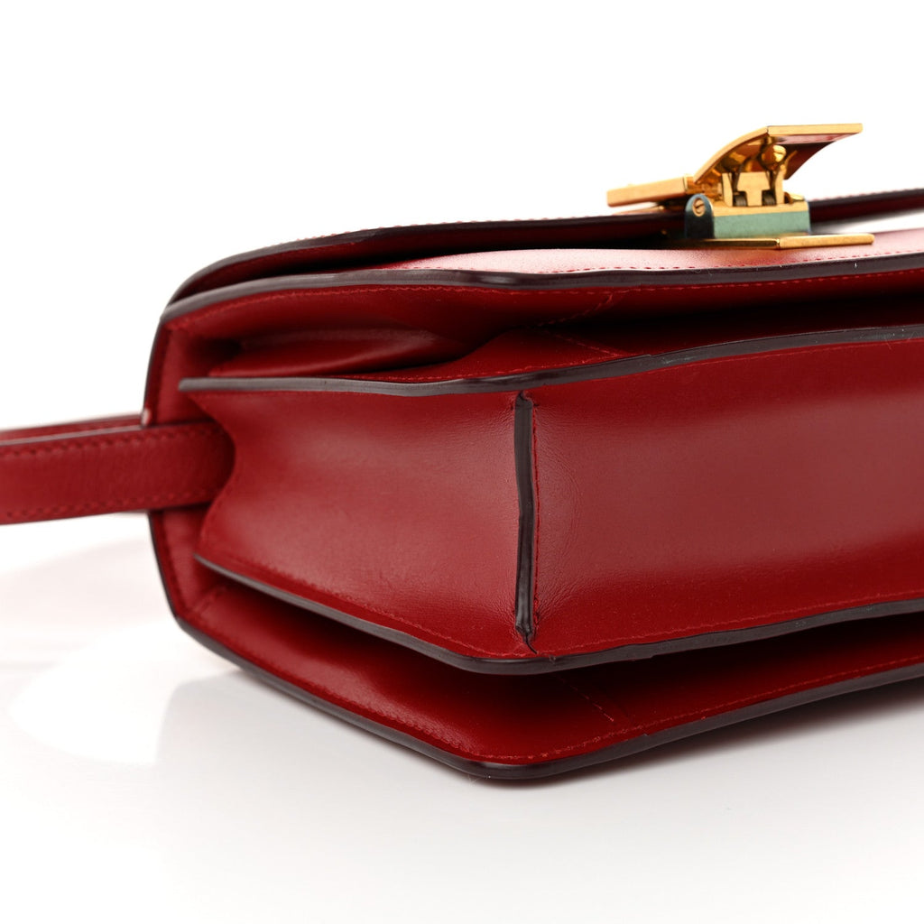 Smooth Calfskin Small Classic Box Flap Bag Red