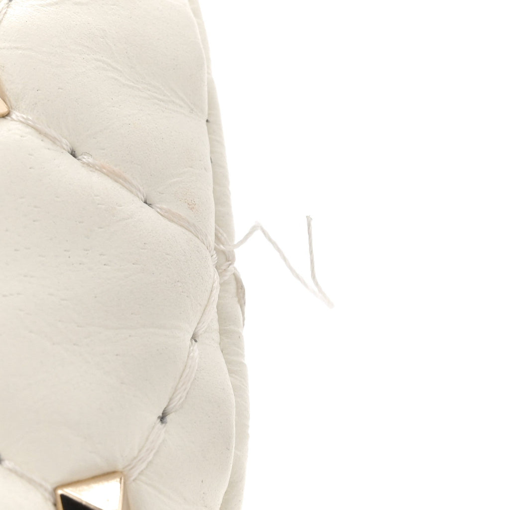 Nappa Small Rockstud Spike Hobo Ivory