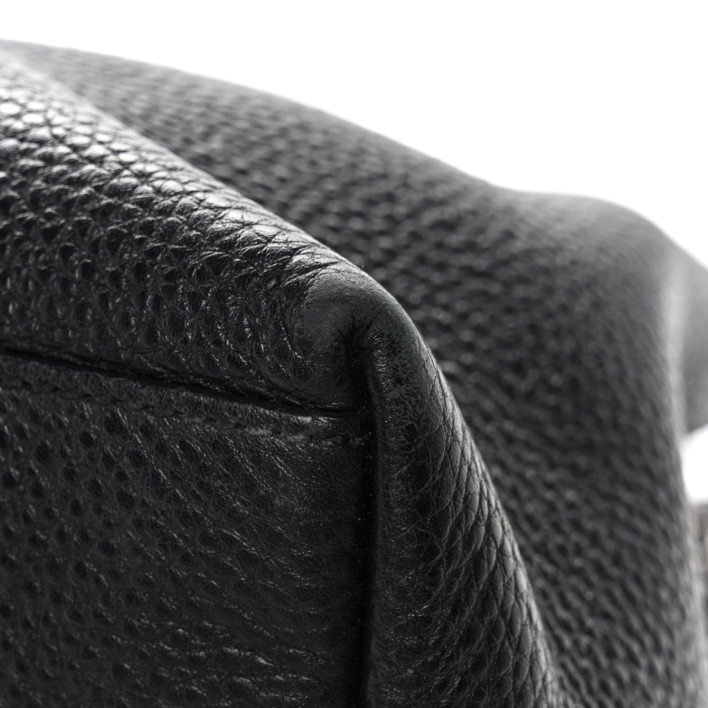 Pebbled Calfskin Studded Medium Soho Chain Shoulder Bag Black