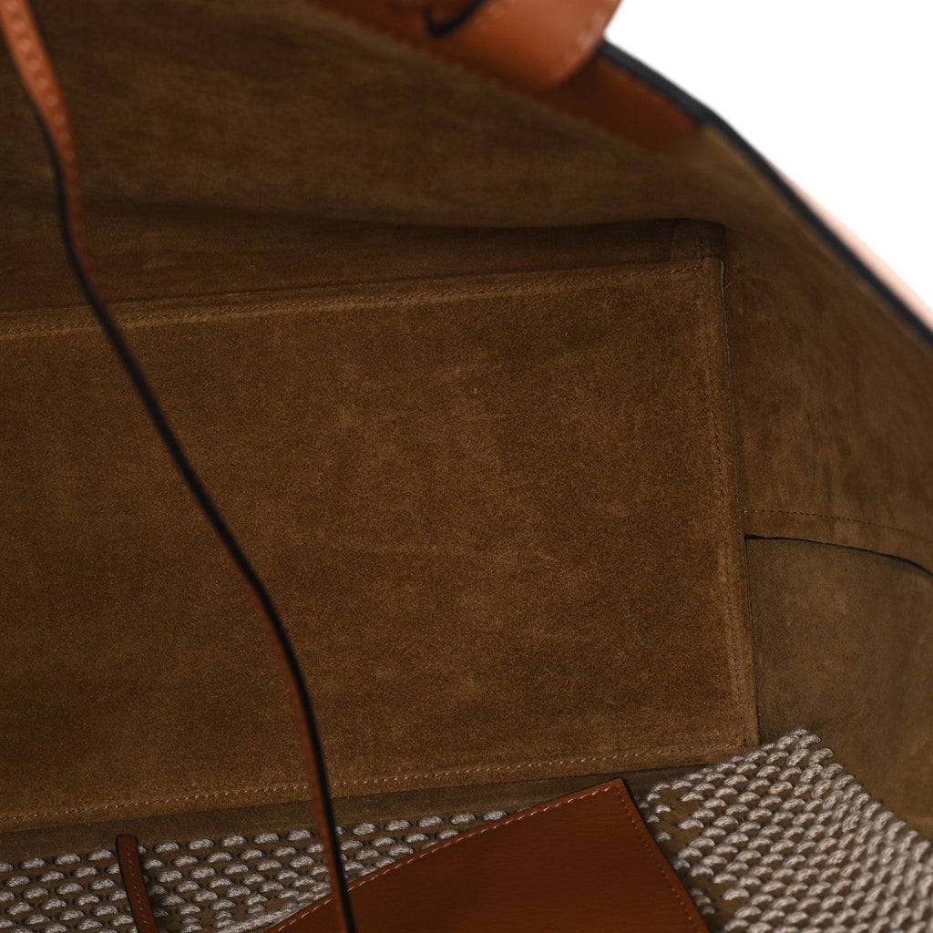 Smooth Calfskin Anagram Fringe Tote Tan