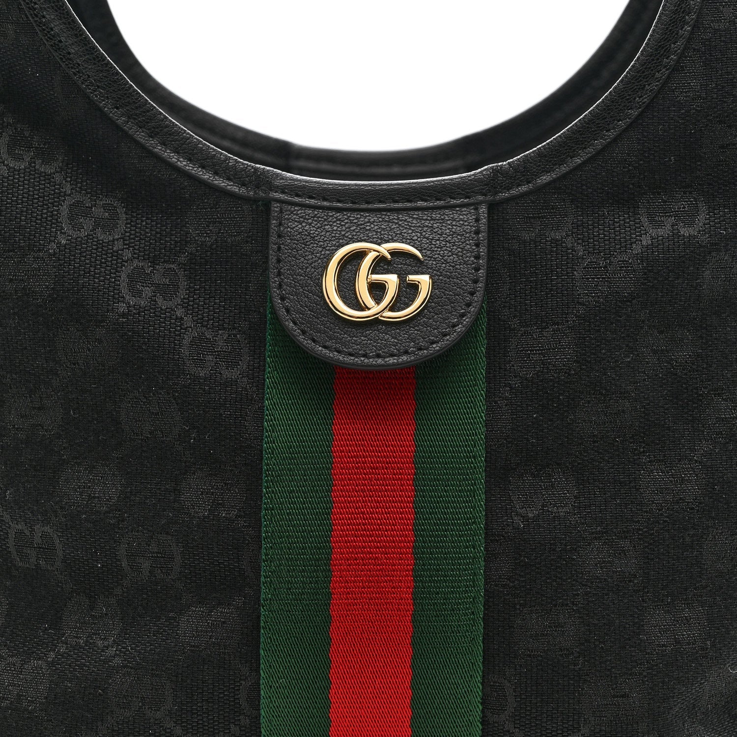 Denim GG Monogram Web Small Giglio Tote Black