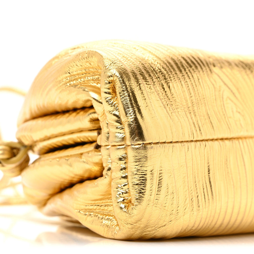 Metallic Bark Calfskin The Mini Pouch Gold