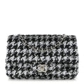 Sequin Houndstooth Small Flap Black White