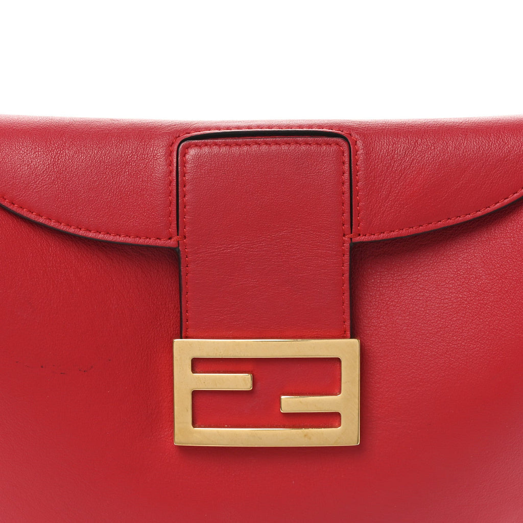 Vitello Grace Suede Small Croissant Hobo Rosso inale
