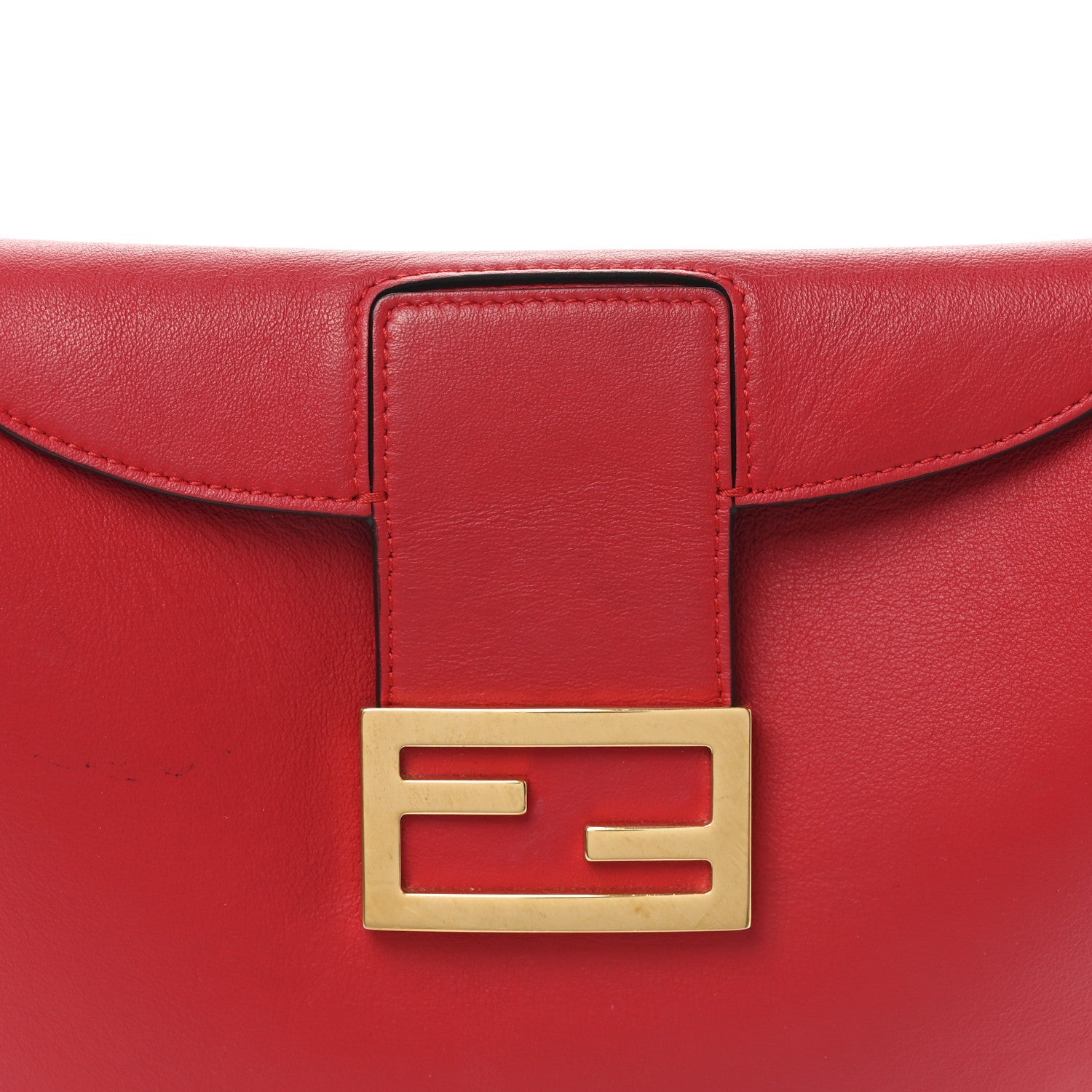 Vitello Grace Suede Small Croissant Hobo Rosso inale