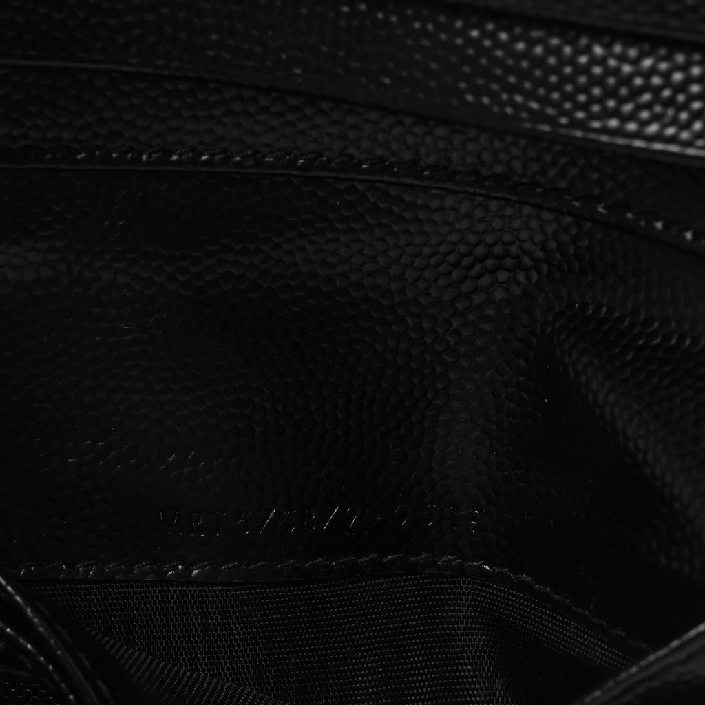 Grain De Poudre Matelasse Chevron Monogram Zipped  Case Black