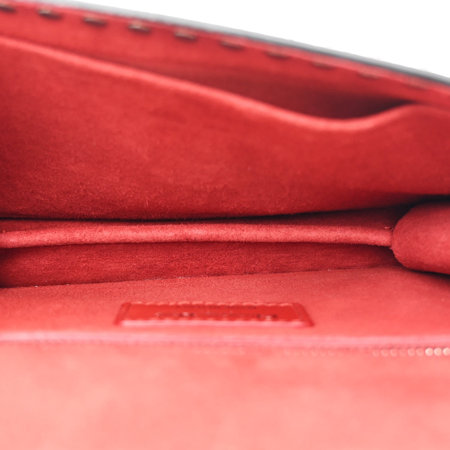 Calfskin Cannage Embossed Studded Small Dioraddict Flap Bag Red