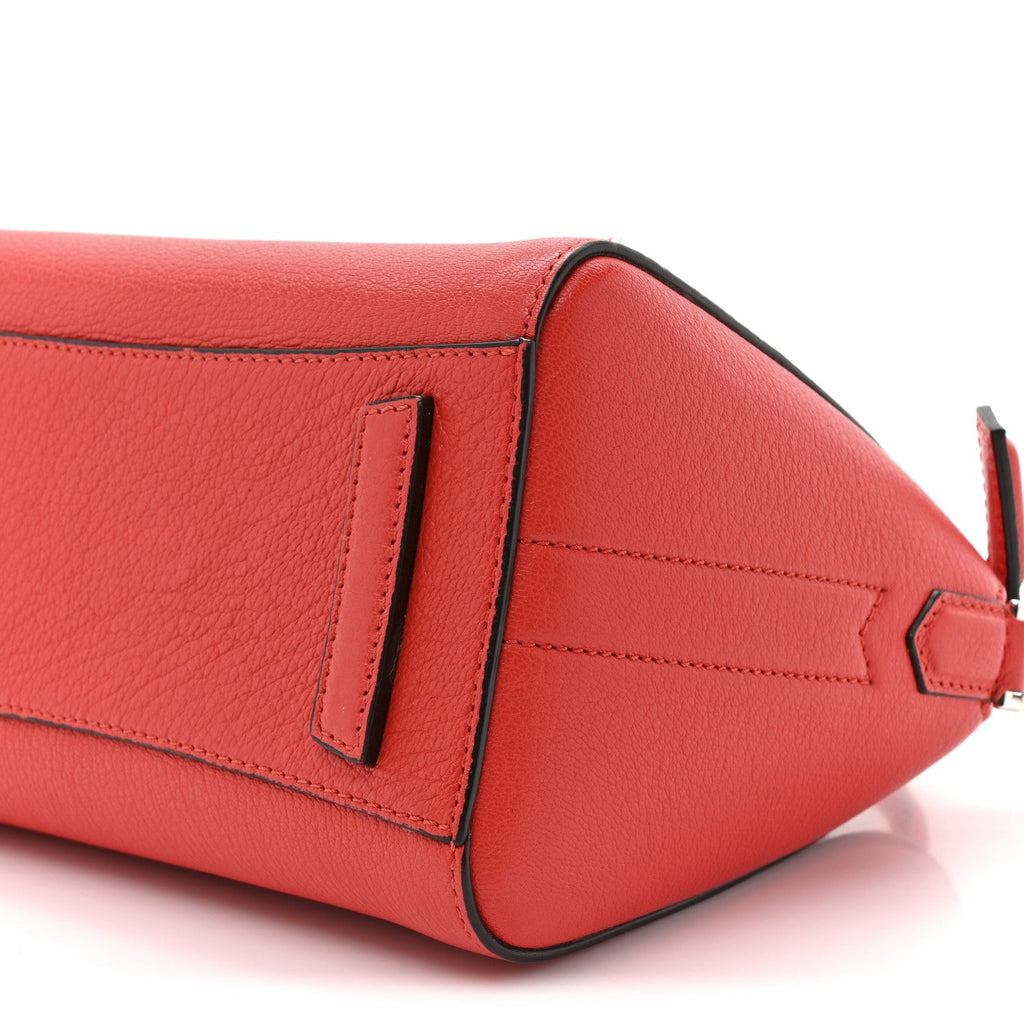 Sugar Goatskin Mini Antigona Pop Red