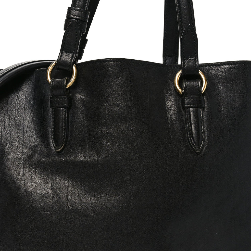 Calfskin Chain Tote Black