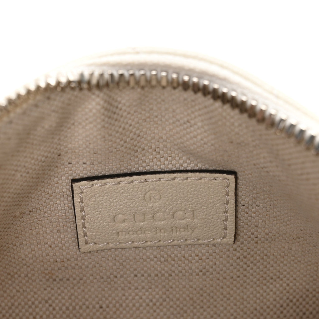 Sakai Be Green Calfskin Diagonal Stitched Mini Blondie Barrel Shoulder Bag Mystic White
