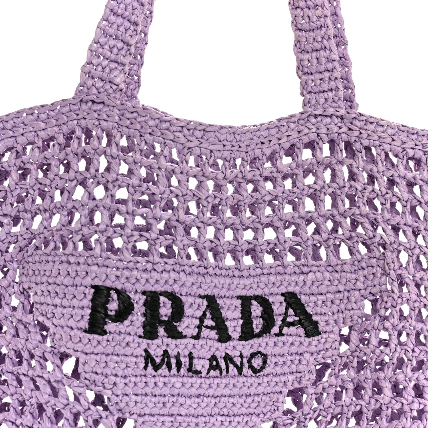 Yarn Raffia Effect Crochet Logo Embroidered Tote Bag Lilium