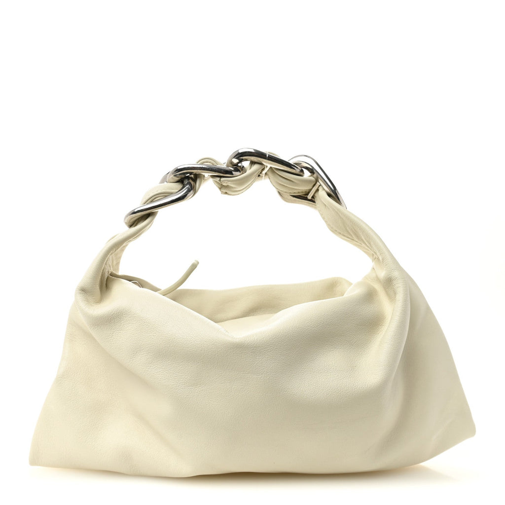 Calfskin Mini Swan Chain Shoulder Bag Almond