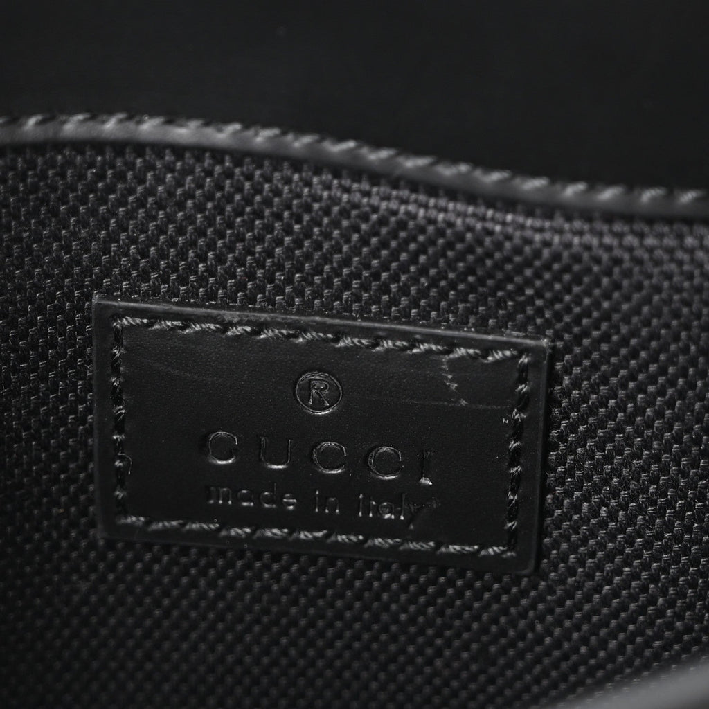 GG Supreme Monogram Web Slim Belt Bag Black Grey