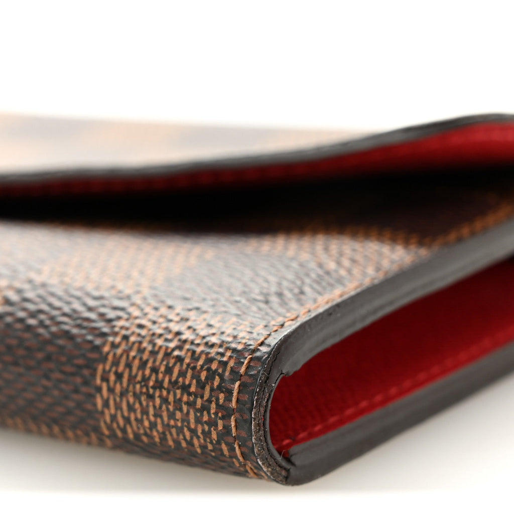 Damier Ebene Emilie Wallet Red