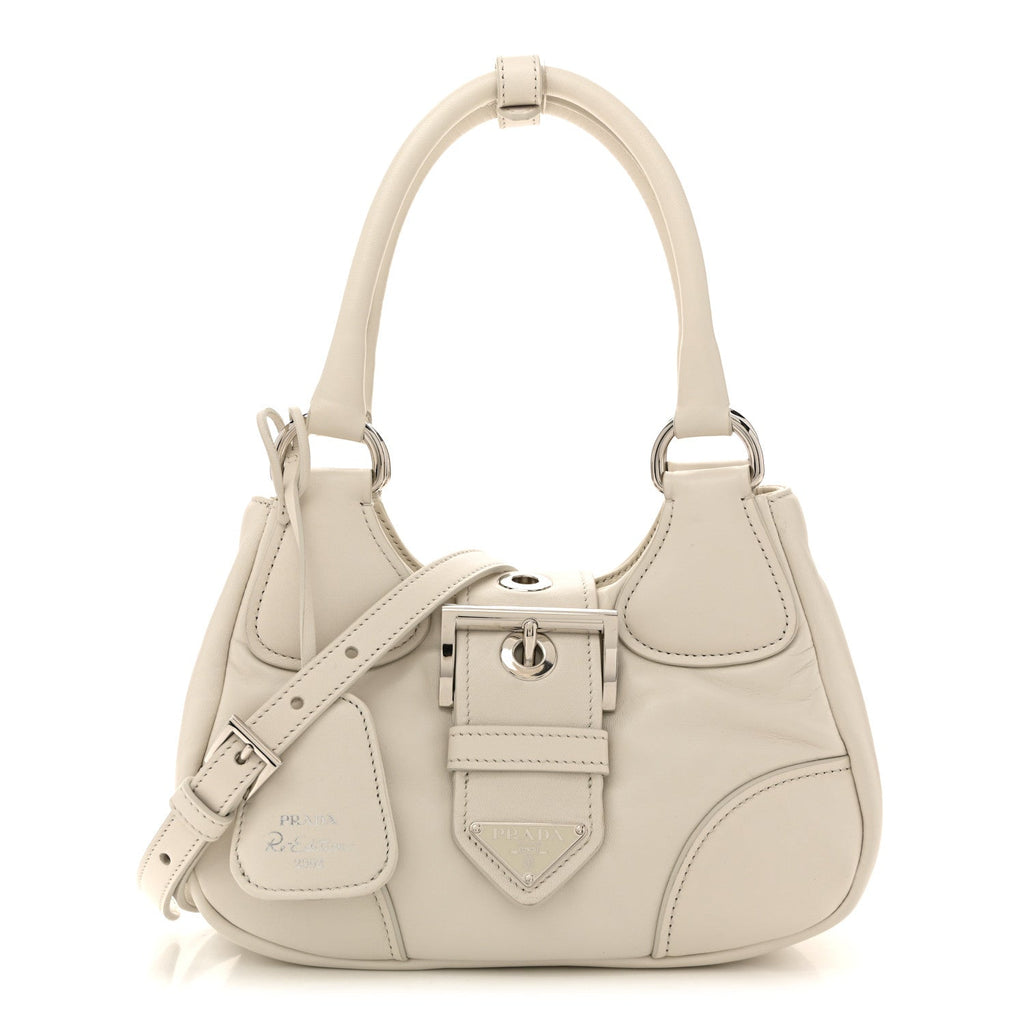 Nappa Soft Padded Re-Edition 2002 Moon Bag White
